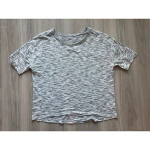 Lululemon Women's White Tiger Space Dye Run It Out Short Sleeve Shirt Size‎ 12